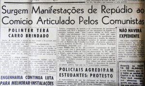 Gazeta de Alagoas de 26 de março de 1964 ataca o comício pelas Reformas de Base em Alagoas